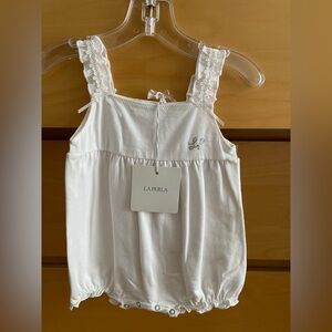 La Perla Baby Girl White Embroidered One Piece (New With Tag)